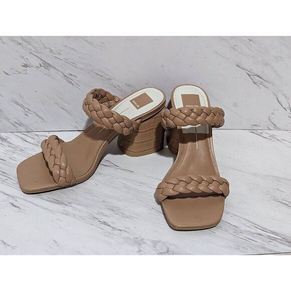 Dolce Vita Women's Tan Chunk Heeled Sandals Size 10 - Picture 1 of 7